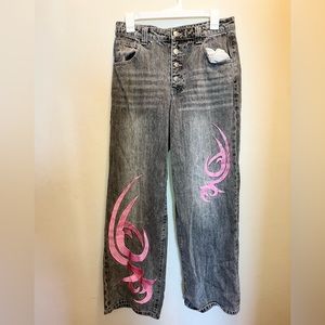 deLiA*s Grey Jeans With Pink Designs